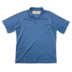 Nike Golf Shirt Mens L Large Candy Blue Performance Polo Contrast Stitch Dri Fit